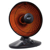 Comfort Zone Electric Oscillating Radiant Dish Heater With Adjustable Tilt In Black