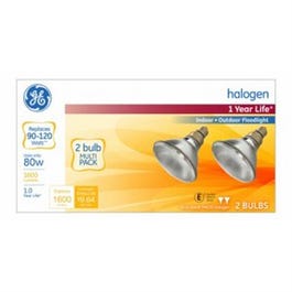 Halogen Flood Light Bulbs, Par 38, Indoor/Outdoors, 80-Watts, 2-Pk.