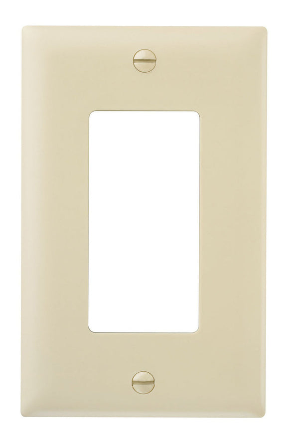 Pass & Seymour Thermoplastic One Gang Decorator Wall Plate, Ivory