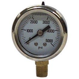 Glycerin Pressure Gauge, Stainless Steel, 2.5-In., 5,000 PSI