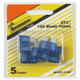 Automotive Blade Fuses, Blue, 15-Amp, 5-Pk.