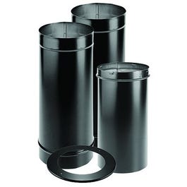 DuraBlack Stove Pipe Kit, Black Single-Wall Stainless Steel, 6-In.