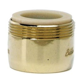 Faucet Aerator, Low Flow, Polished Brass, Dual Thread, 15/16 & 55/64-In. x 27-Thread