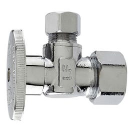 Angle Supply Stop Valve, Chrome. 5/8-In. O.D. Compression x 3/8-In. O.D. Compression