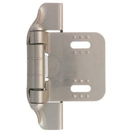 Cabinet Overlay Hinge, Semi-Wrap, Satin Nickel, 1/4-In.