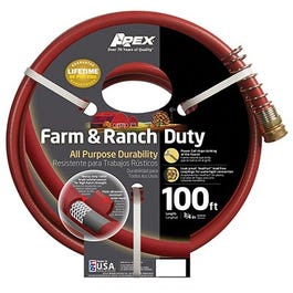 Garden Hose, Farm & Ranch Duty, 450 PSI, Dark Red, 3/4-In. x 100-Ft.