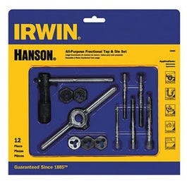 Machine Screw Fractional Tap & Hex Die Set, 12-Pc.