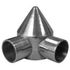 Chain Link Bullet Cap, Two Way,  Aluminum, 2-3/8-In.