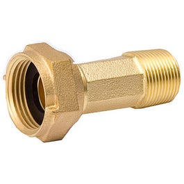 Pipe Fitting, Water Meter Coupling, Brass, 1/2-In.