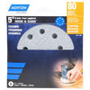 8-Hole Ceramic Sanding Discs, 80 Grit, 5-In., 3-Pk.