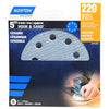 8-Hole Ceramic Sanding Discs, 220 Grit, 5-In., 3-Pk.