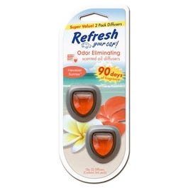 Car Air Freshener Mini Oil Diffuser, Hawaiian Sunrise, 2-Pk.