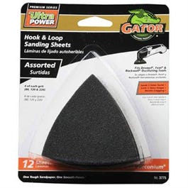 Hook & Loop Sandpaper, Assorted, 3-In., 12-Pk.