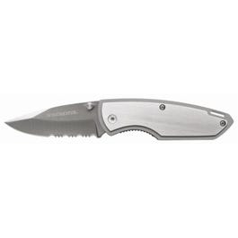 Pocket Knife, Serrated, Steel, 2.6-In. Blade