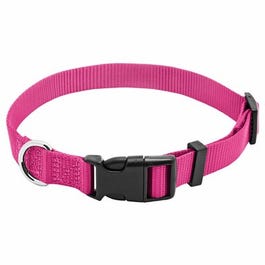 Pet Expert Adjustable Nylon Dog Collar, Pink, 3/8 x 8-12 In.