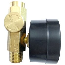 Air Flow Valve, 0-160 PSI Gauge, 1/4 FNPT Inlet x Male Outlet