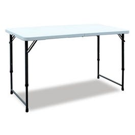 Folding Table, 3 Heights, White, 4-Ft.