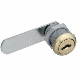 Door/Drawer Utility Lock, Keyed Alike, Brass, 1/2-In.
