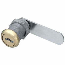 Door/Drawer Utility Lock, Keyed Alike, Brass, 3/4-In.
