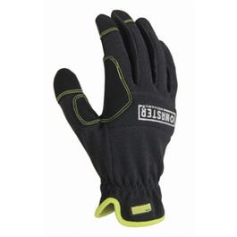 High Performance Work Gloves, Black Synthetic Leather Palm & Fingers, L