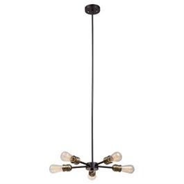 Beaugard Collection 5-Light Chandelier, Matte Back Finish