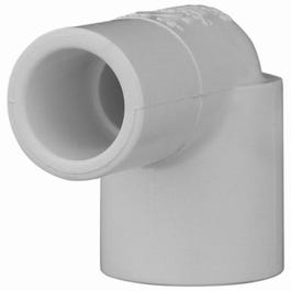 Pipe Street Elbow, 90-Degree, Spigot x Slip, White, 1.25-In.