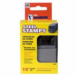 Number Stamp Set, Steel, 1/8-In., 9-Pc.