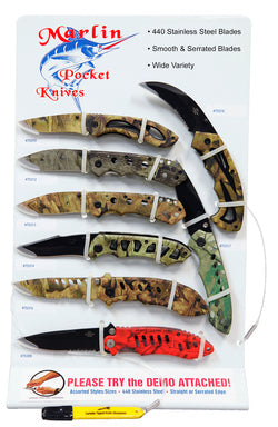 Alco Manufacturing 8-1/2” Camouflaged Knife - Serrated