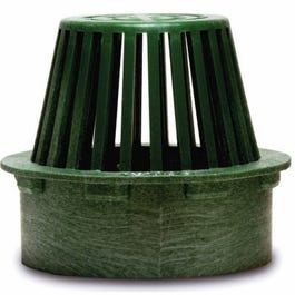 Flat Top Atrium Grate, Green Polyolefin, 3-In.