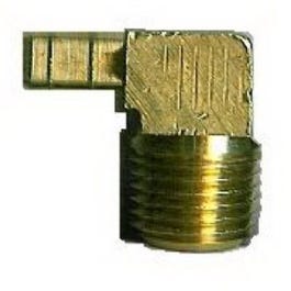 Mini Hose Barb Elbow, Brass, 1/4 ID x 1/8-In. MPT