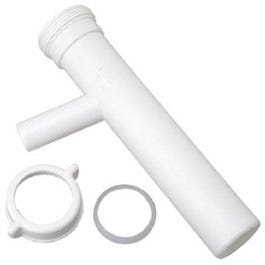 Dishwasher Branch Tailpiece, White Plastic, 8-In.