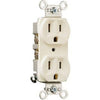 Duplex Outlet, Heavy-Duty, Light Almond, 125-Volt, 15-Amp