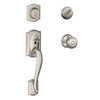 Plymouth Exterior Door Handleset, Flair Design, Satin Nickel