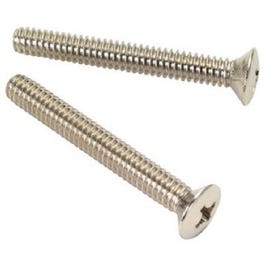 Chrome Finish Bathtub Overflow Face Plate Screw, 2-Pk.