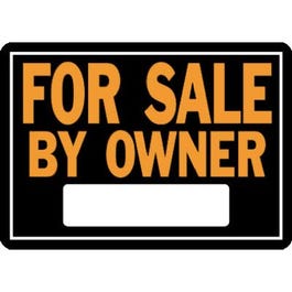 For Sale By Owner Sign, Hy-Glo Orange & Black Aluminum, 10 x 14-In.