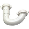 Lavatory Drain J Bend, White Plastic, 1.25-In. Tube Slip Joint