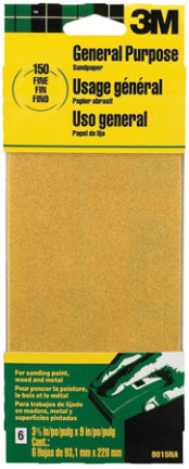 SANDPAPER COARSE CUT 60 GRIT 6/PK