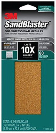 SANDBLASTER 3-2/3 X 9 IN 6PK 80 GRIT