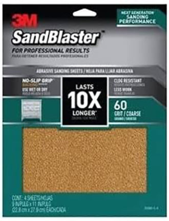 SANDPAPER 9 X 11 4PK 80 GRIT SANDBLSTR