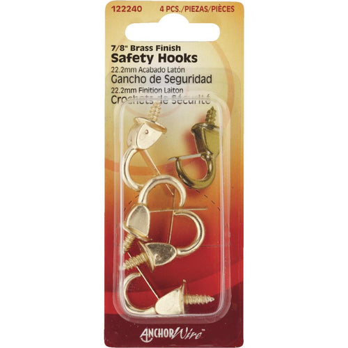 Hillman Anchor Wire 7/8 In. Brass Spring Safety Hook