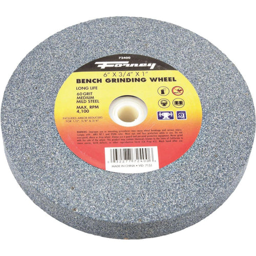 Forney 6 In. 3/4 In. Adjustable - 1/2, 5/8, 3/4, 1 Bench Grinding Wheel