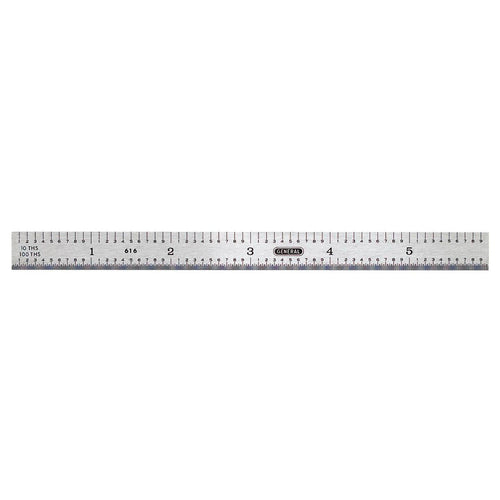 General Tools 6 In. Flexible Steel Industrial Precision Straight Edge Ruler