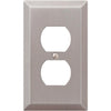 Amerelle 1-Gang Stamped Steel Outlet Wall Plate, Brushed Nickel