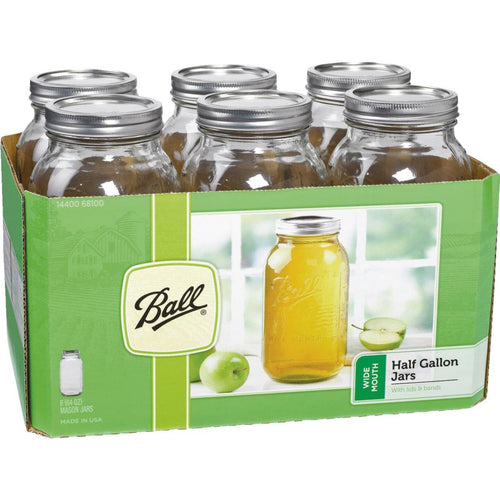 Ball 1/2 Gal. Wide Mouth Mason Canning Jar (6-Count)