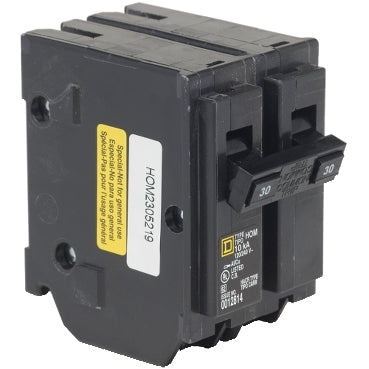 Schneider Electric Mini circuit breaker, Homeline 30A 2 pole, 120/240VAC, 10kA AIR, standard type, plug in, UL