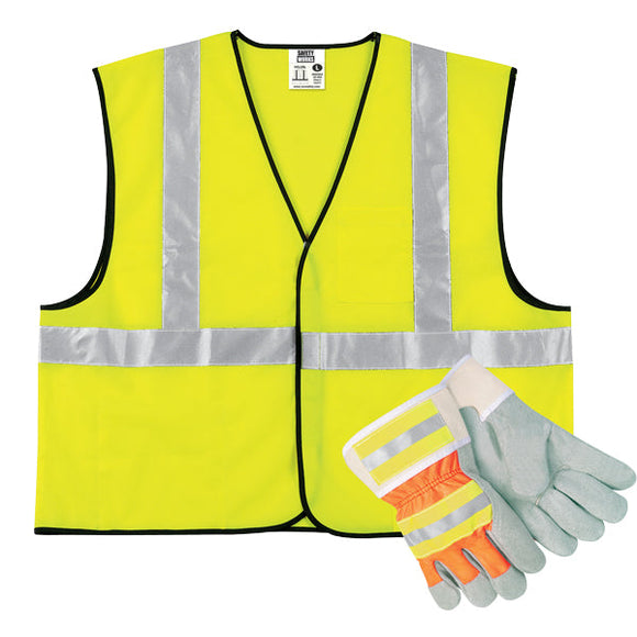 SAFETY WORKS Combo Kit - ANSI Class II Vest & Glove