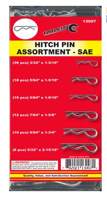 Tool City Hitch Pin Assortment - SAE (100 Pc)