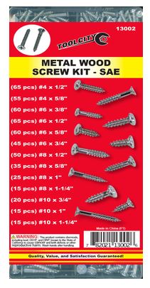 Tool City Metal Wood Screw Kit Kit - SAE (525 Pc.)