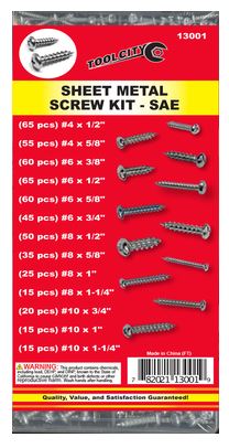Tool City  Sheet Metal Screw Kit - SAE (525 Pc.)